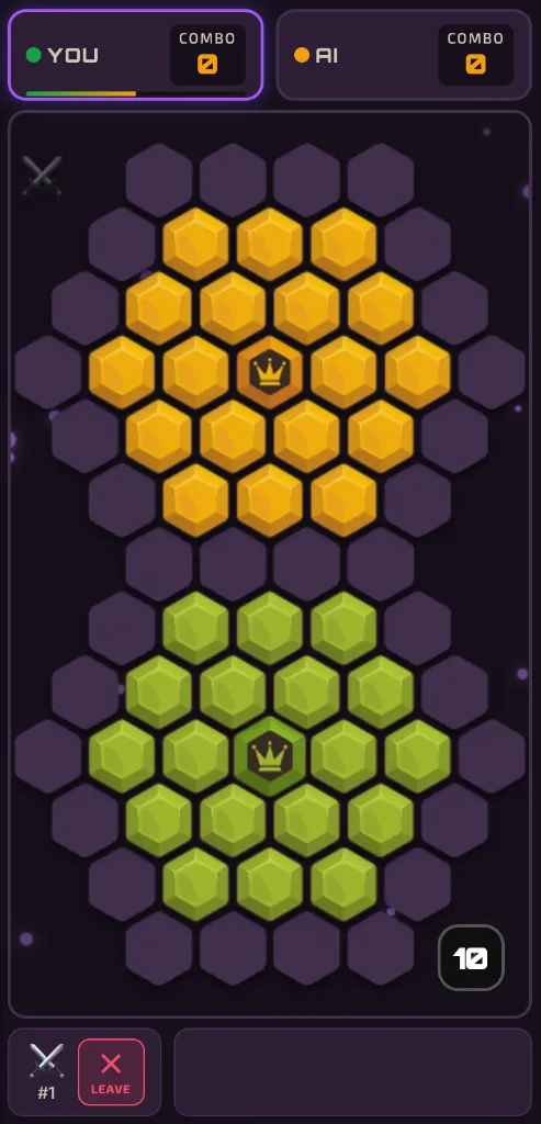Hex Clash Gameplay Screen